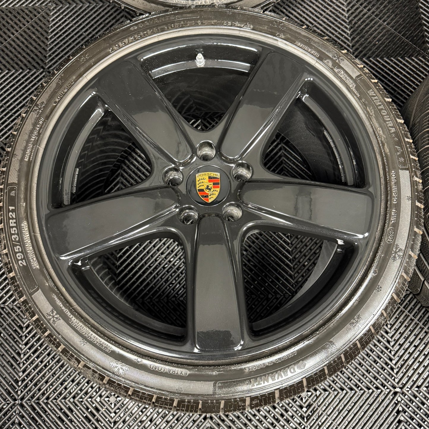 21'' GENUINE PORSCHE CAYENNE 92A BLACK ALLOY WHEELS ALLOYS TYRES 7P5601025BD