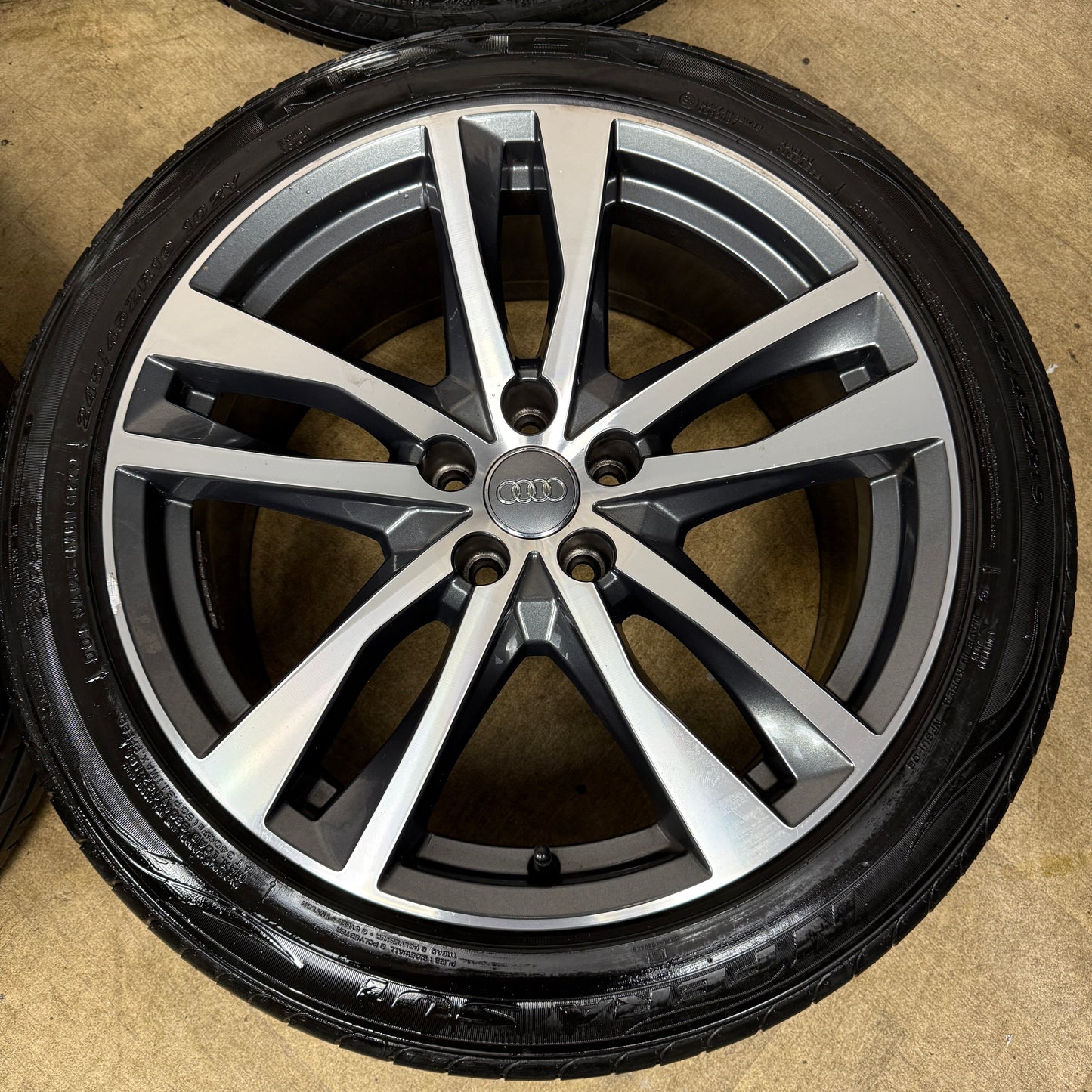 19'' GENUINE AUDI A6 C8 S LINE 5 DOUBLE SPOKE ALLOY WHEELS TYRES ALLOYS 4K0601025H