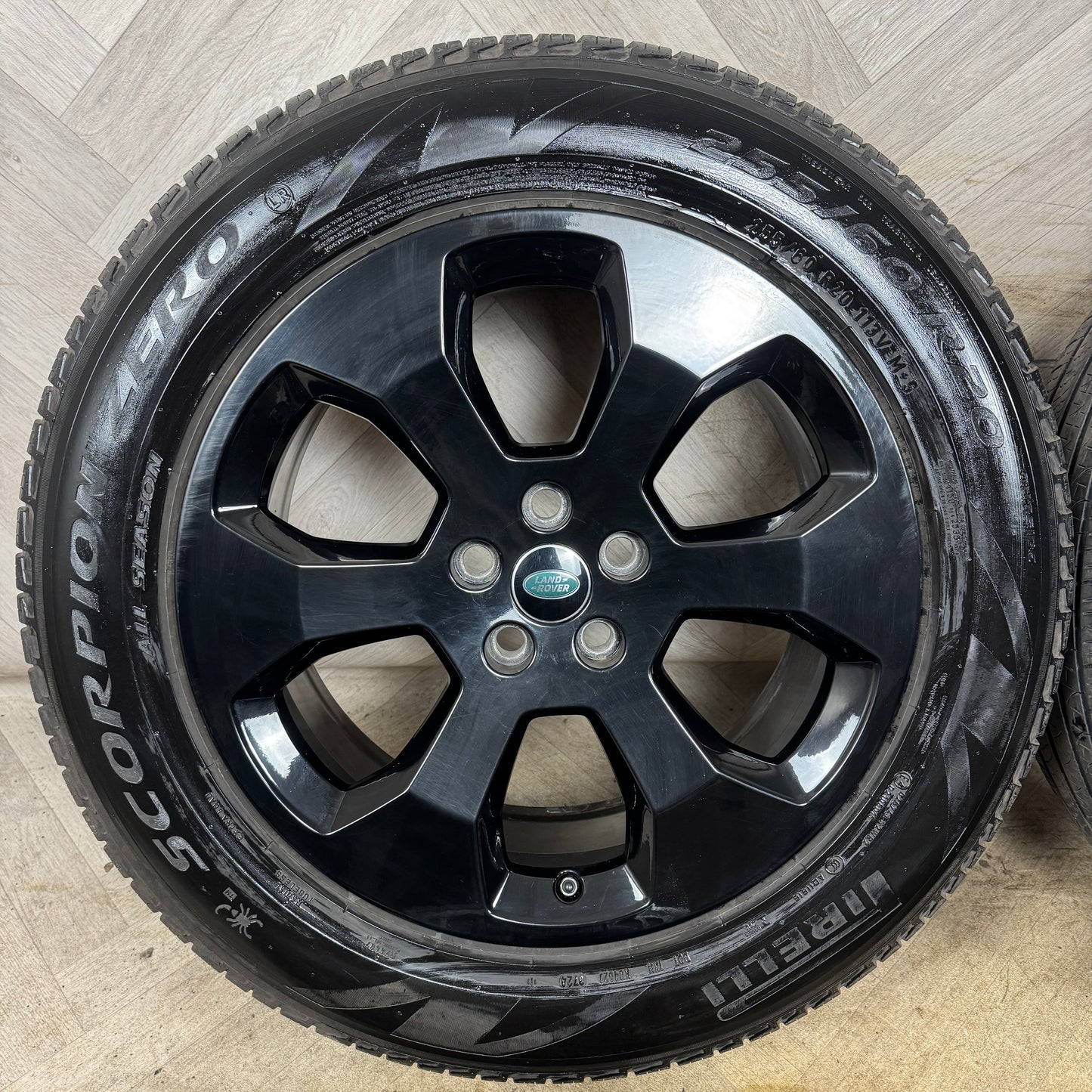 20'' GENUINE LAND ROVER DEFENDER 6 SPOKE BLACK 6011 ALLOY WHEELS TYRES ALLOYS