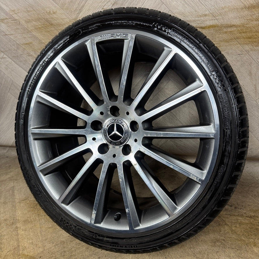 1X 19" GENUINE AMG MERCEDES C CLASS SPORT ALLOY WHEEL TYRE W205 REAR 5X112 FITMENT 8.5J ET52 PART: A2054011400