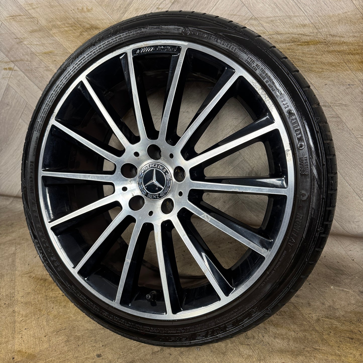 1X 19" GENUINE AMG MERCEDES C CLASS BLACK DC ALLOY WHEEL TYRE W205 FRONT 5X112 FITMENT 7.5J ET44 PART: A2054011300