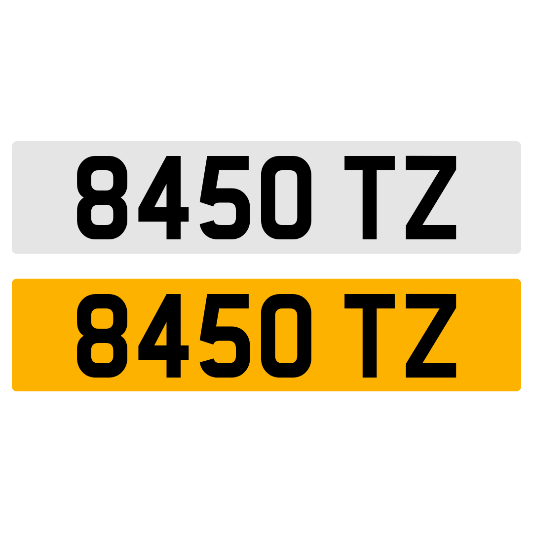 8450 TZ NUMBER PLATE REGISTRATION NUMBERPLATE REGISTRATION CHERISHED DATELESS NORTHERN IRISH NI