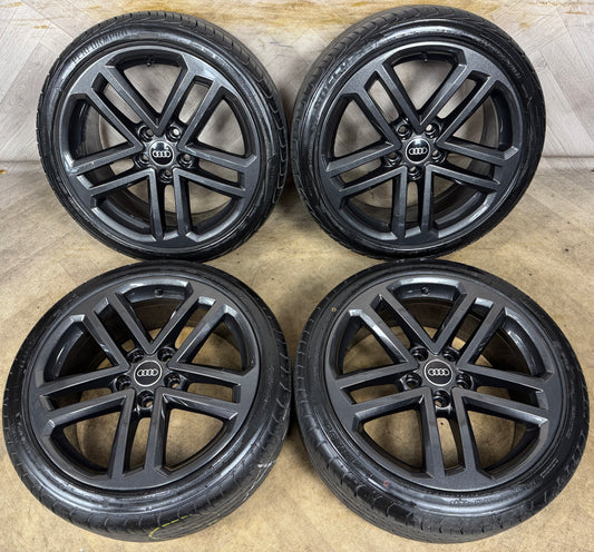 18'' GENUINE AUDI A3 5 DOUBLE SPOKE GREY ALLOY WHEELS ALLOYS TYRES S3 8V0601025DG