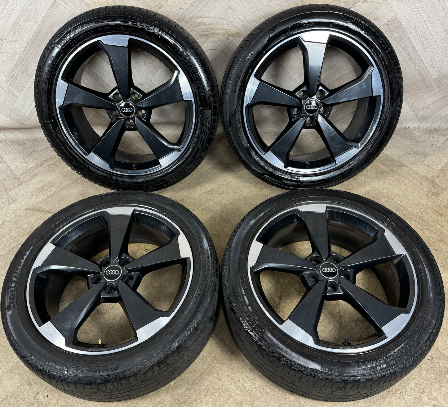 20'' GENUINE AUDI Q5 5 SPOKE BLACK EDITION ROTOR S LINE TYRES ALLOY WHEELS ALLOYS 80A601025AQ