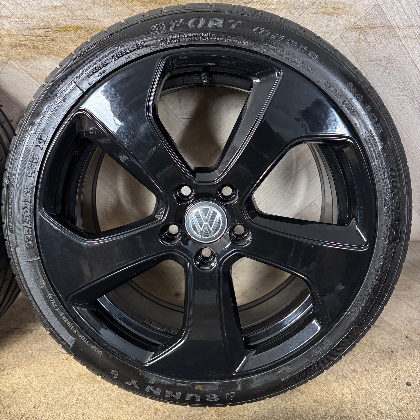 18" GENUINE VW GOLF GTI MK7 R LINE GT GTD MK8 AUSTIN BLACK MK6 ALLOY WHEELS TYRES ALLOYS 5X112 5G0601025AS