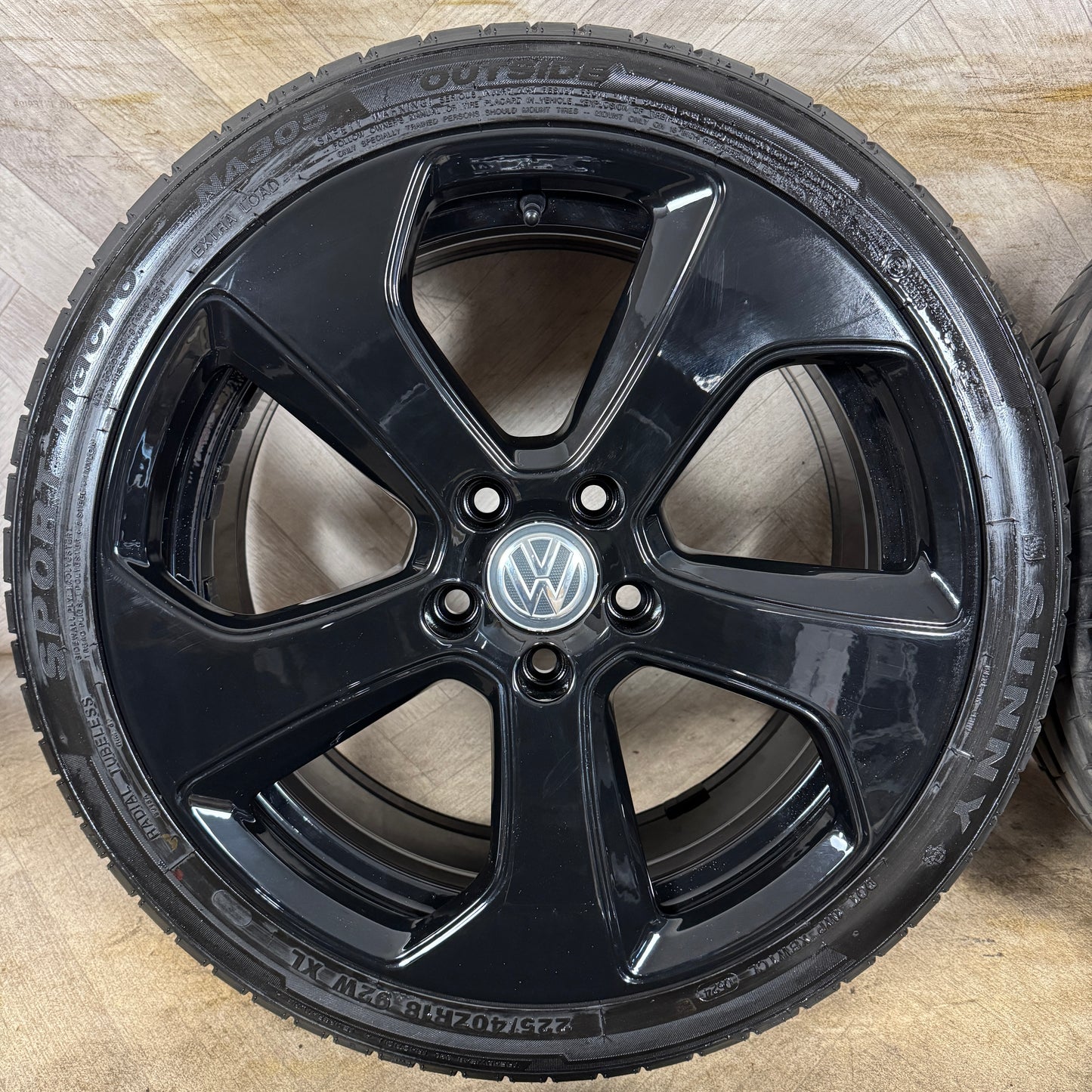 18" GENUINE VW GOLF GTI MK7 R LINE GT GTD MK8 AUSTIN BLACK MK6 ALLOY WHEELS TYRES ALLOYS 5X112 5G0601025AS