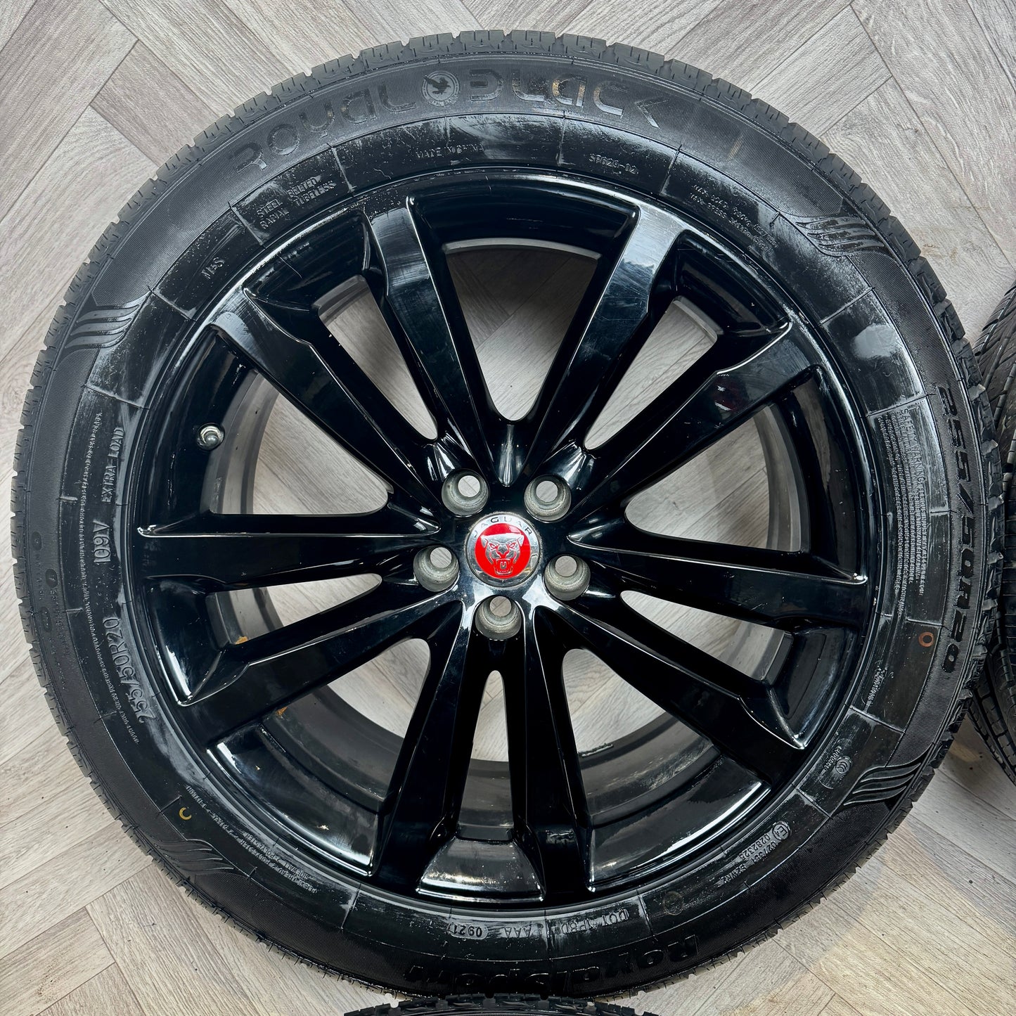 20'' GENUINE JAGUAR F PACE BLACK 5 DOUBLE SPOKE ALLOY WHEELS TYRES