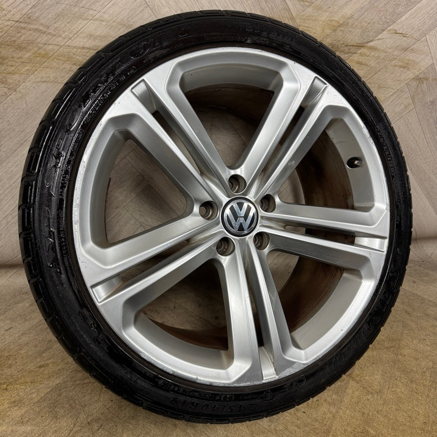 1X 19'' GENUINE VW TIGUAN R LINE MALLORY SINGLE ALLOY WHEEL TYRE ALLOY 5X112 FITMENT 9J ET33 PART: 5N0601025T