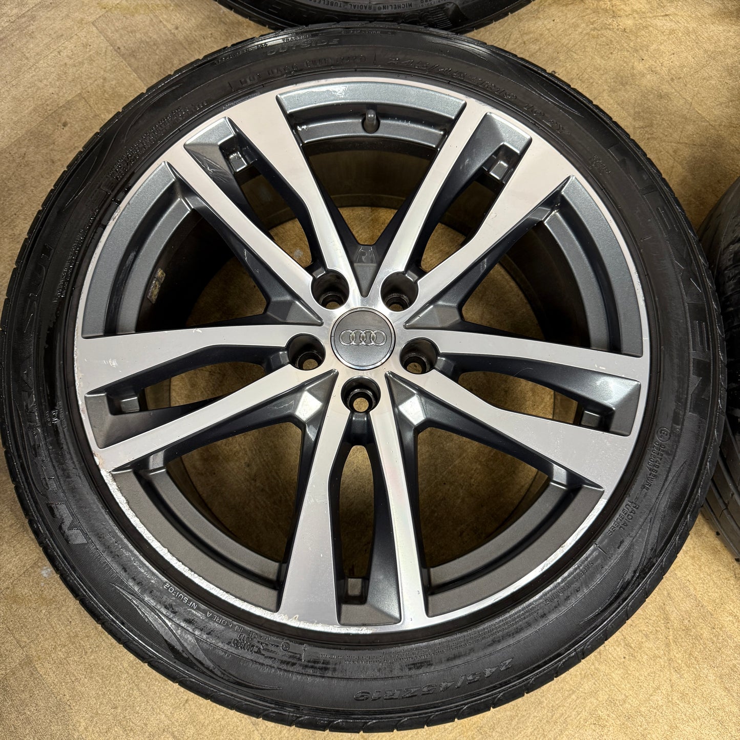 19'' GENUINE AUDI A6 C8 S LINE 5 DOUBLE SPOKE ALLOY WHEELS TYRES ALLOYS 4K0601025H