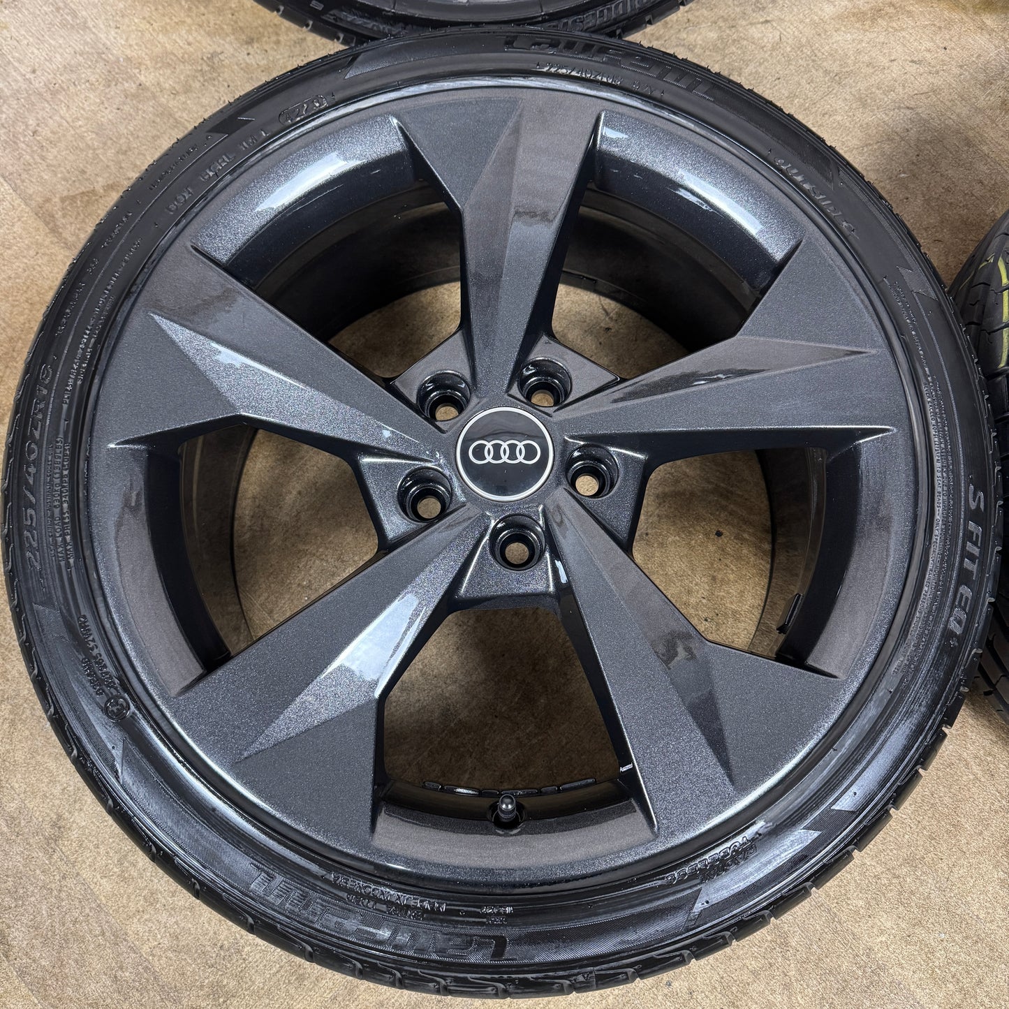 18'' GENUINE AUDI A3 S LINE 5 SPOKE GREY ALLOY WHEELS ALLOYS TYRES S3 GOLF CADDY 5X112 8Y0601025J