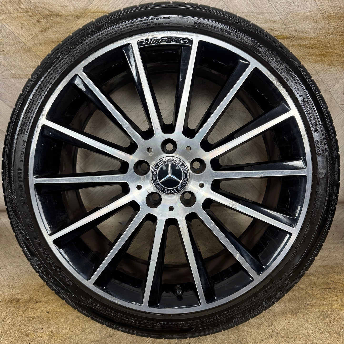 1X 19" GENUINE AMG MERCEDES C CLASS BLACK DC ALLOY WHEEL TYRE W205 FRONT 5X112 FITMENT 7.5J ET44 PART: A2054011300