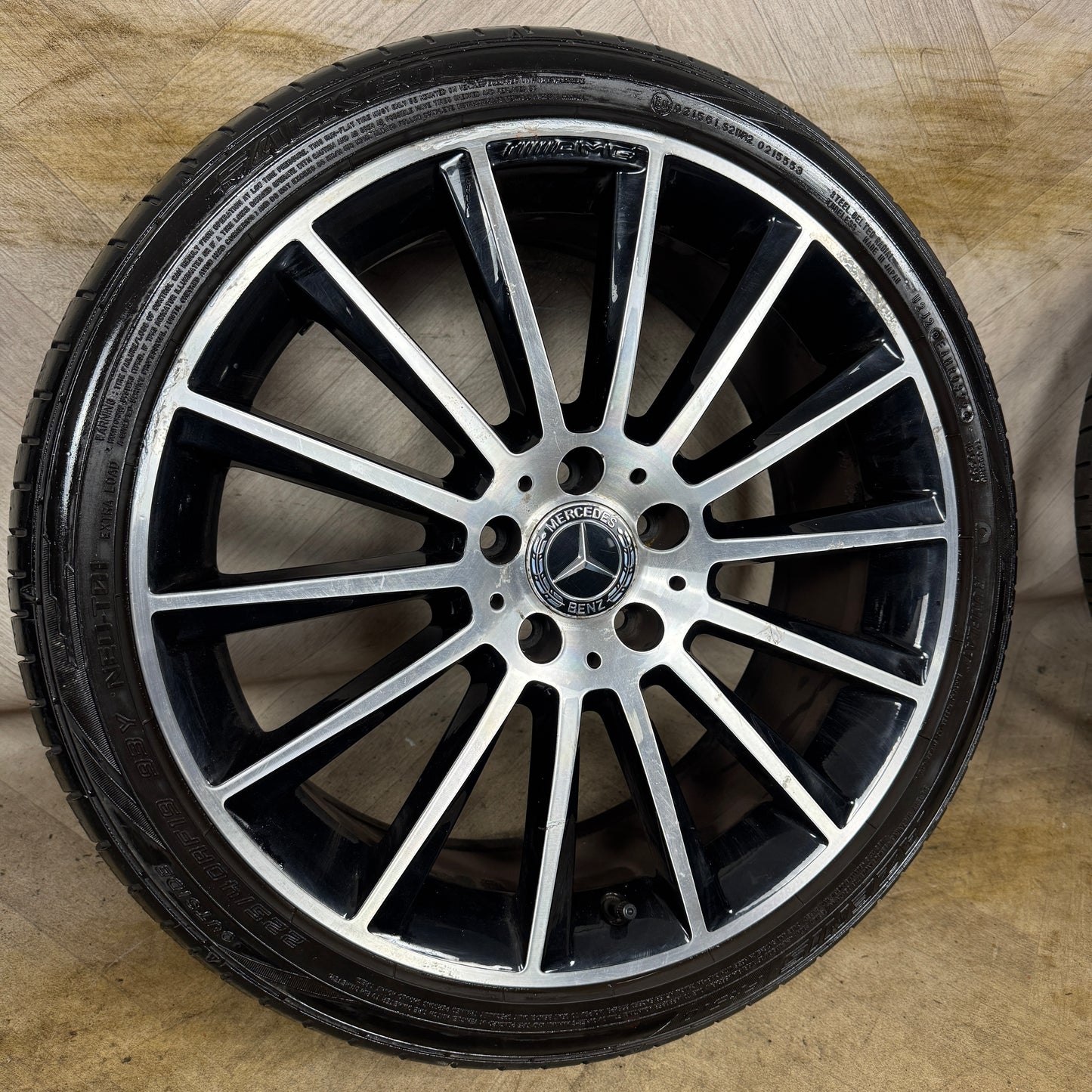1X 19" GENUINE AMG MERCEDES C CLASS BLACK DC ALLOY WHEEL TYRE W205 FRONT 5X112 FITMENT 7.5J ET44 PART: A2054011300