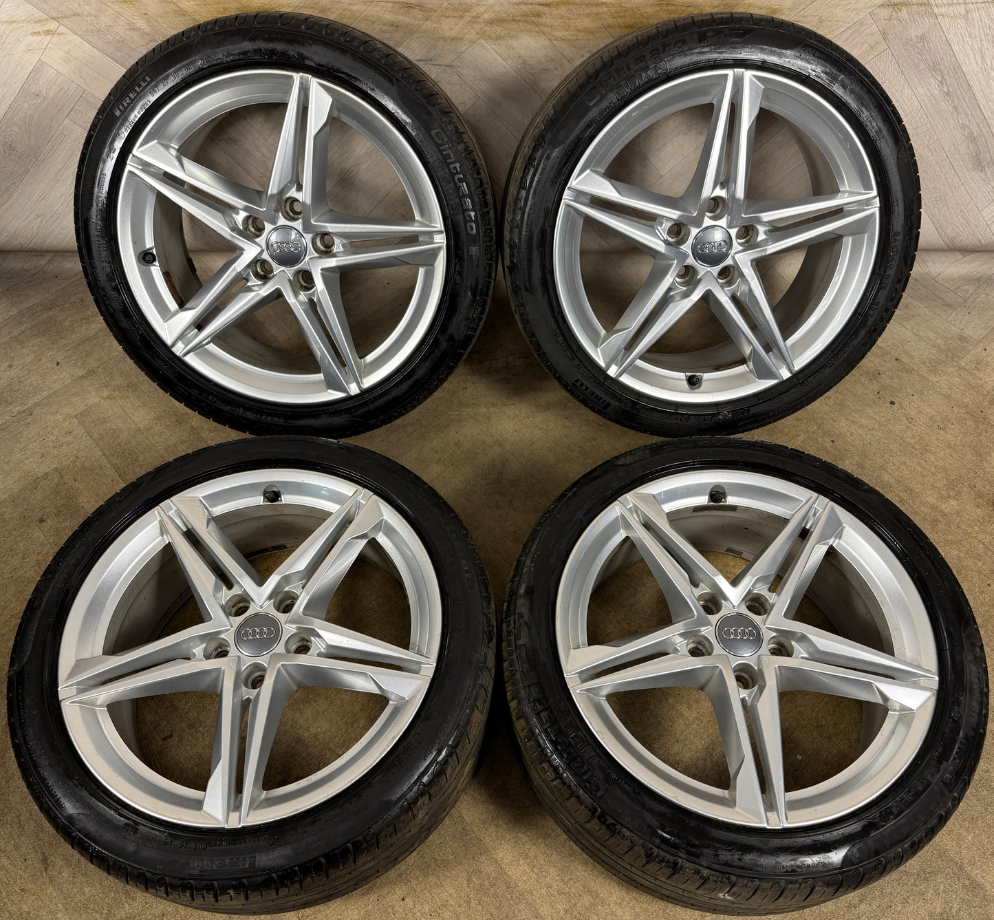18'' GENUINE AUDI A4 S LINE 5 STAR DOUBLE SPOKE B8 B9 ALLOY WHEELS ALLOYS TYRES 8W0601025EC