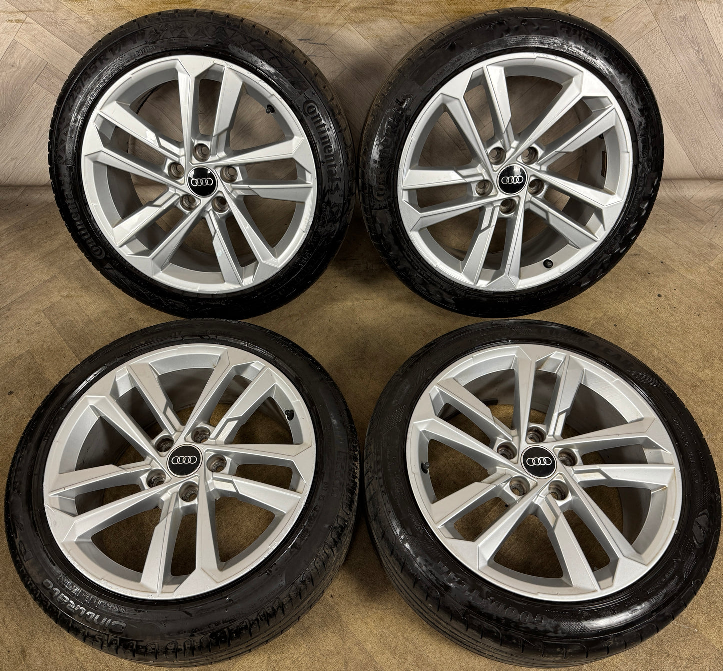 17'' GENUINE AUDI A3 5 DOUBLE SPOKE ALLOY WHEELS ALLOYS TYRES GOLF CADDY 8Y0601025E 5X112
