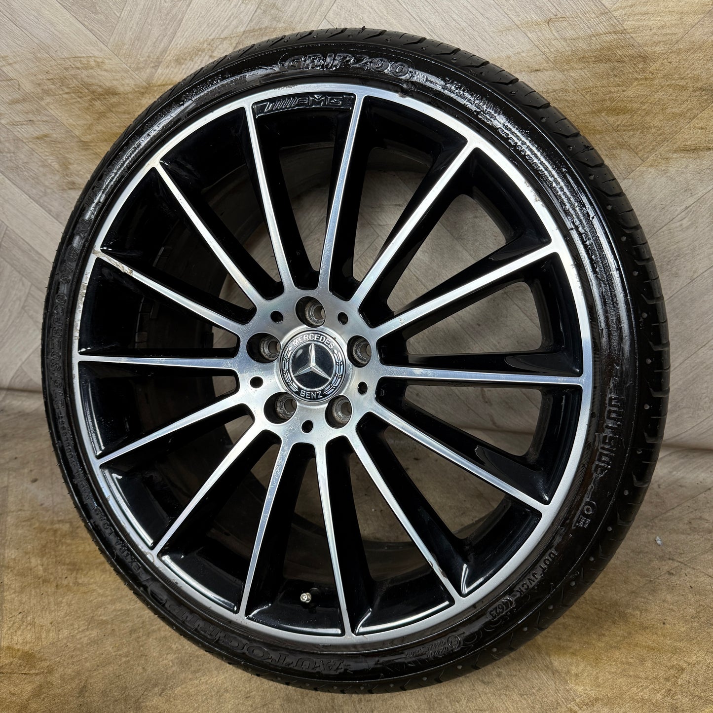 1X 20" GENUINE AMG MERCEDES E CLASS BLACK DC ALLOY WHEEL W213 REAR 5X112 FITMENT 8J ET43 PART: A2134012300