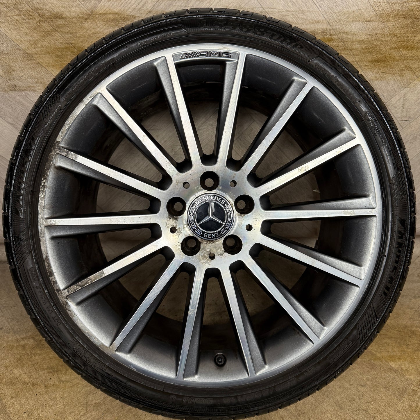 1X 19'' GENUINE AMG MERCEDES C CLASS SPORT GREY DC ALLOY WHEEL TYRE W205 REAR 5X112 FITMENT 8.5J ET52 PART: A2054011400