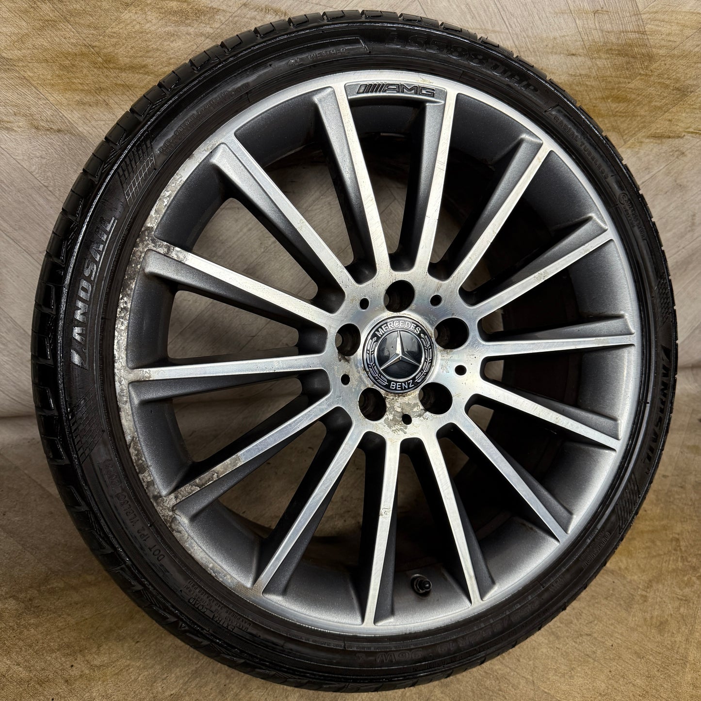 1X 19'' GENUINE AMG MERCEDES C CLASS SPORT GREY DC ALLOY WHEEL TYRE W205 REAR 5X112 FITMENT 8.5J ET52 PART: A2054011400