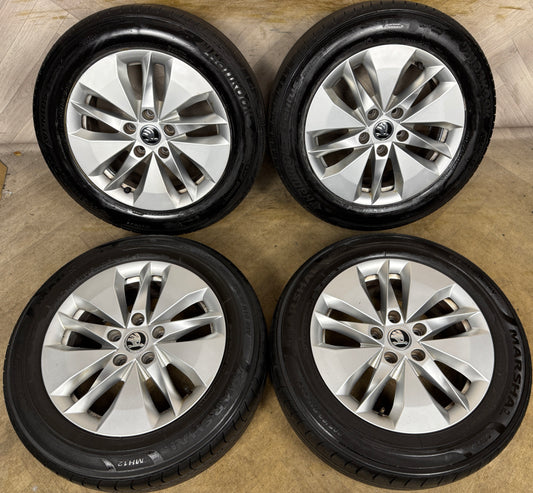 16'' GENUINE SKODA OCTAVIA MK4 WHEELS TYRES ALLOYS 5X112 5E3601025AH