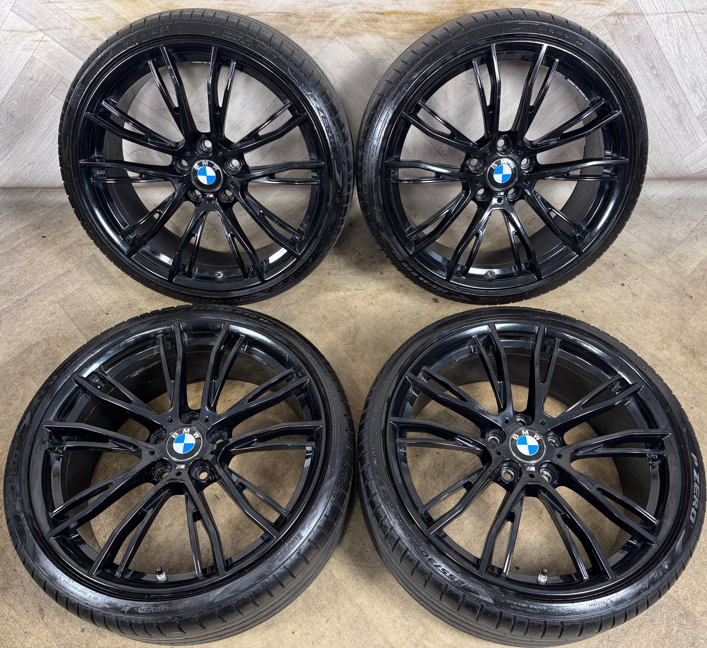 20" GENUINE BMW 3 SERIES 624 BLACK M SPORT 4 F30 F31 F32 E90 ALLOY WHEELS TYRES 6862773 & 6862774