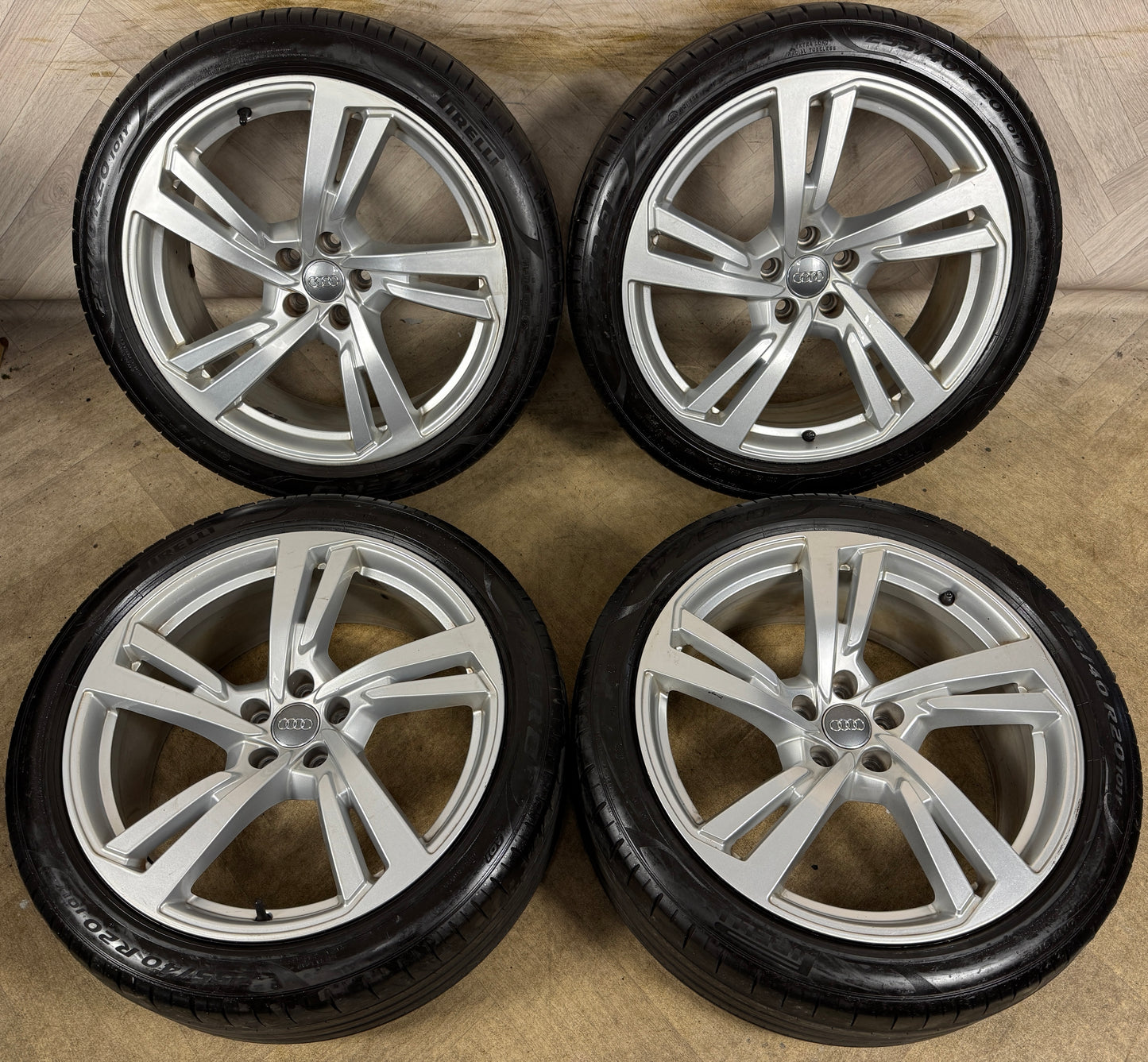 20'' GENUINE AUDI A7 S LINE 5 DOUBLE SPOKE A8 ALLOY WHEELS ALLOYS TYRES 4K8601025G