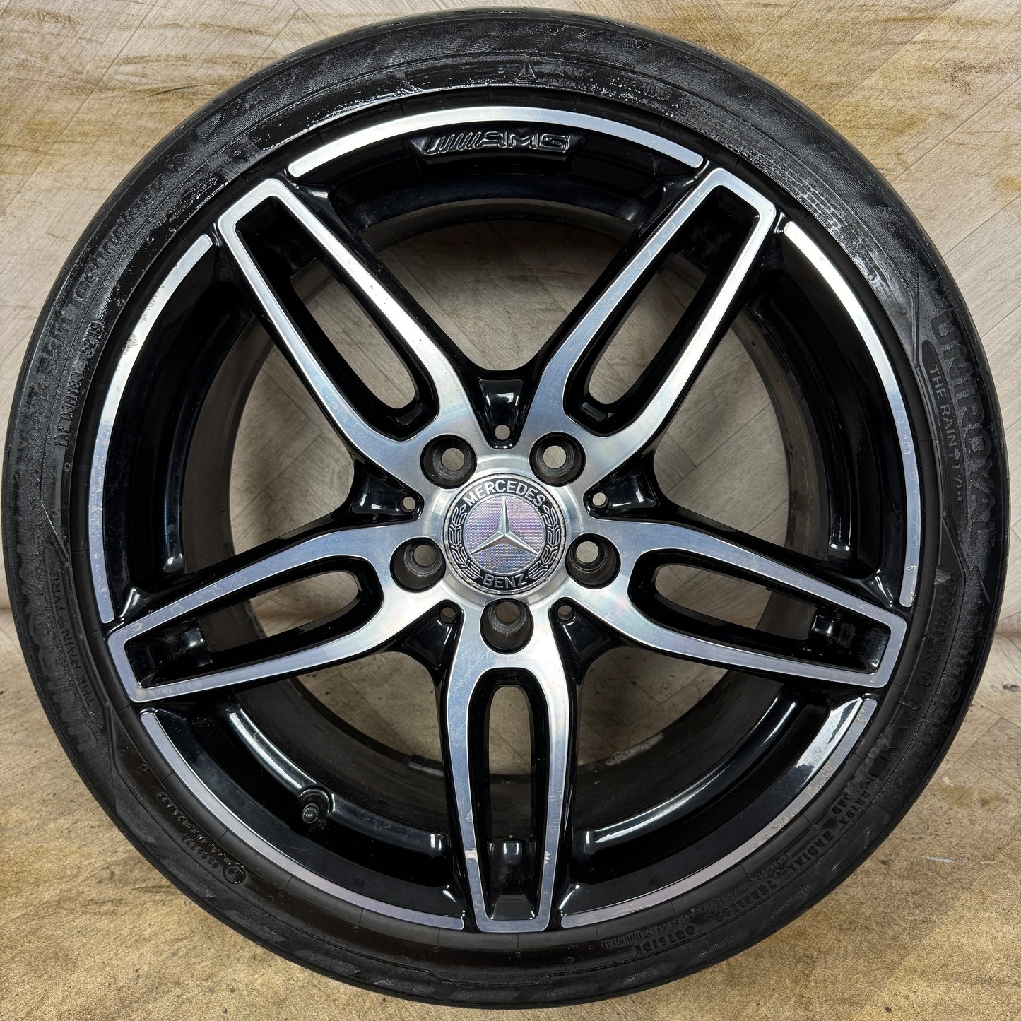 1X 18'' GENUINE AMG MERCEDES A B CLASS CLA BLACK DC SPORT SINGLE ALLOY WHEELS TYRE ALLOY W176 5X112 FITMENT 7.5J ET52 PART: A1764010700