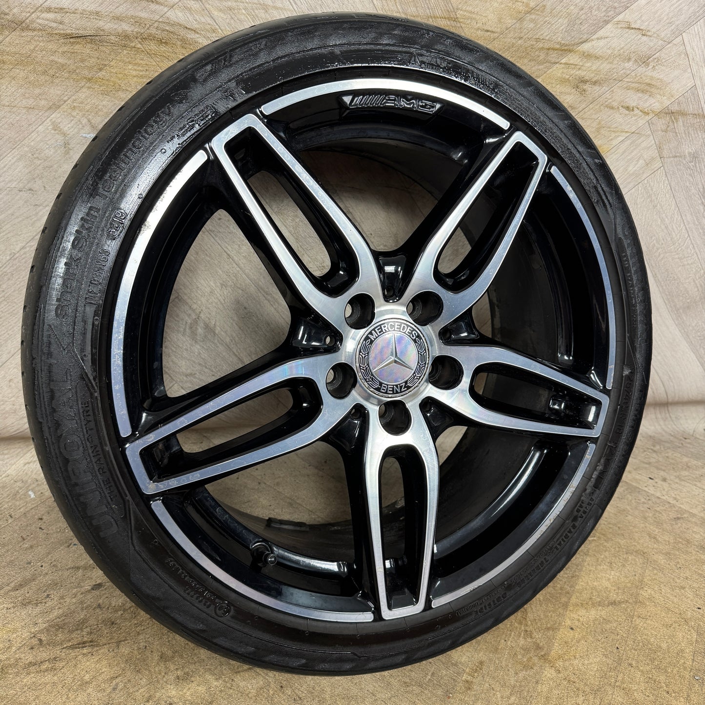 1X 18'' GENUINE AMG MERCEDES A B CLASS CLA BLACK DC SPORT SINGLE ALLOY WHEELS TYRE ALLOY W176 5X112 FITMENT 7.5J ET52 PART: A1764010700