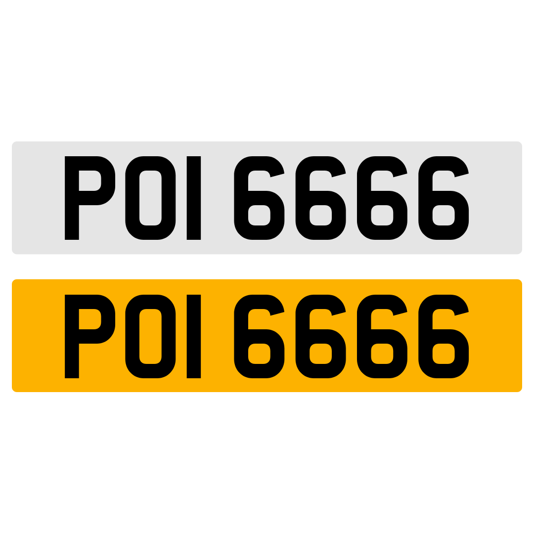 POI 6666 NUMBER PLATE REGISTRATION NUMBERPLATE REGISTRATION CHERISHED DATELESS NORTHERN IRISH NI
