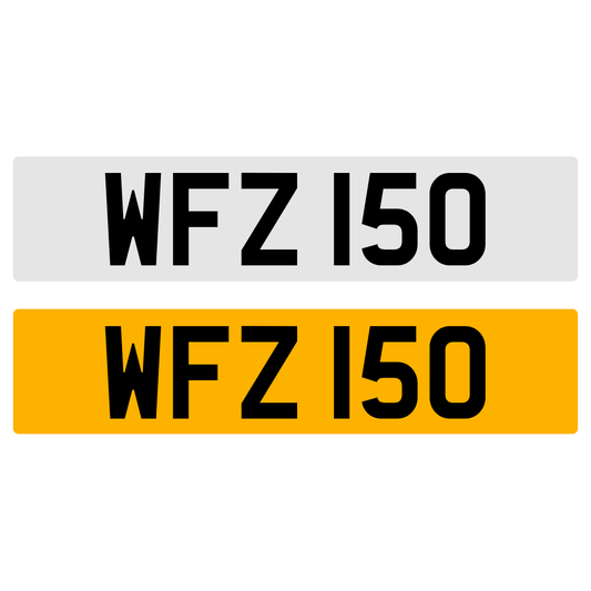 WFZ 150 NUMBER PLATE REGISTRATION NUMBERPLATE REGISTRATION CHERISHED DATELESS NORTHERN IRISH NI