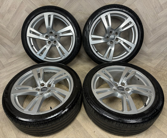 20'' GENUINE AUDI A7 S LINE 5 DOUBLE SPOKE A8 ALLOY WHEELS ALLOYS TYRES