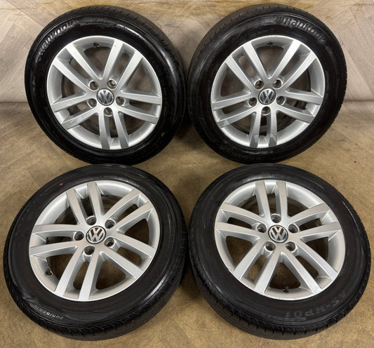 16'' GENUINE VW TOURAN GOLF CLEVELAND MK6 ALLOY WHEELS TYRES ALLOYS 5K0601025E