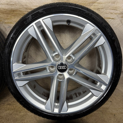 19'' GENUINE AUDI A4 S LINE 5 DOUBLE SPOKE ALLOY WHEELS ALLOYS TYRES A3 GOLF LEON 80A601025G