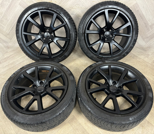 19'' GENUINE AUDI A7 V SPOKE MATT BLACK ALLOY WHEELS ALLOYS TYRES