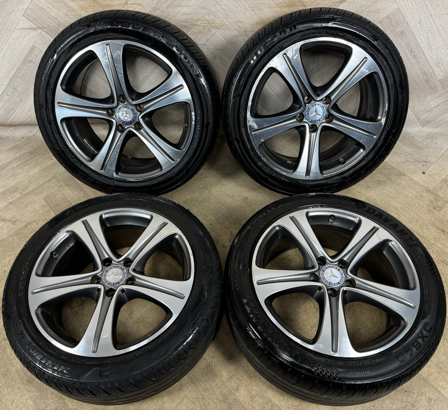 18'' GENUINE MERCEDES E CLASS W213 5 SPOKE ALLOY WHEELS TYRES ALLOYS 5X112