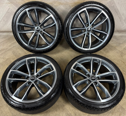 19'' GENUINE AUDI A5 S LINE S5 5 DOUBLE SPOKE ALLOY WHEELS ALLOYS TYRES