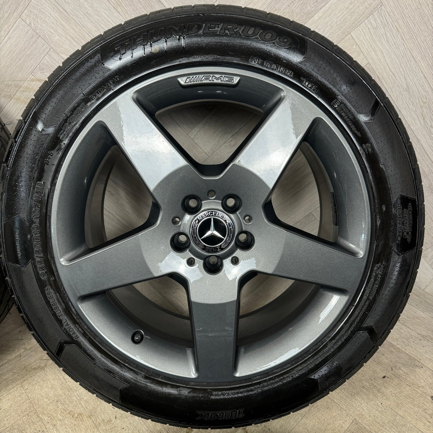 19'' GENUINE MERCEDES AMG 5 SPOKE ML GLE GREY ALLOY WHEELS TYRES ALLOYS A166