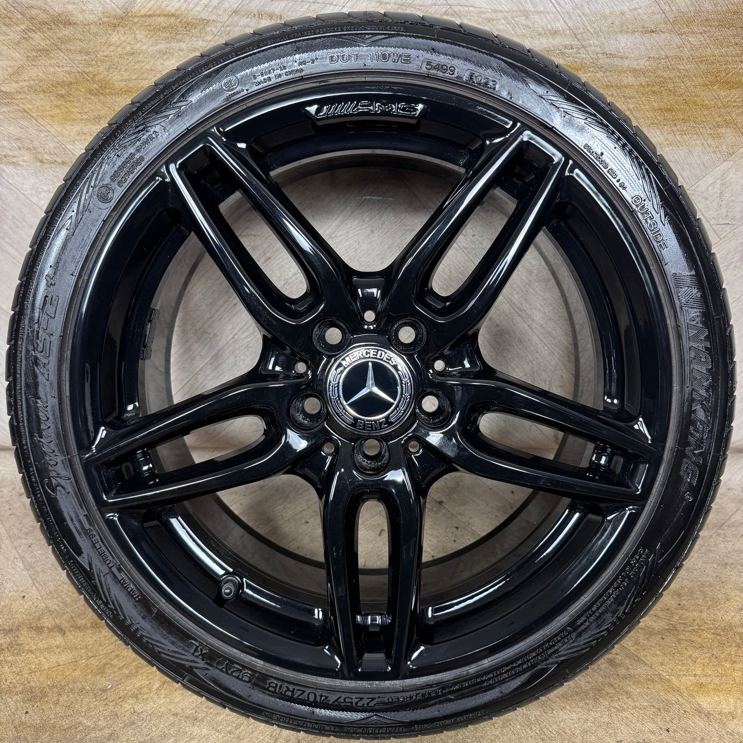 1X 18'' GENUINE AMG MERCEDES A B CLASS CLA BLACK SPORT SINGLE ALLOY WHEELS TYRE ALLOY W176  5X112 FITMENT  7.5J ET52 PART: A1764010700