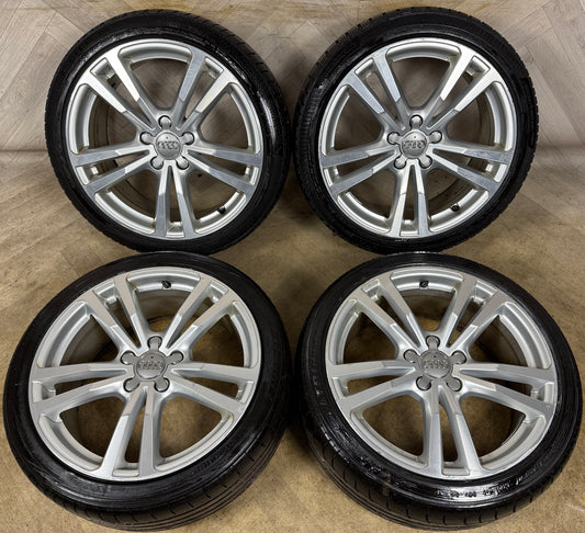 18'' GENUINE AUDI A3 S LINE SILVER ALLOY WHEELS ALLOYS TYRES S3 GOLF CADDY 5X112 8V0601025BC