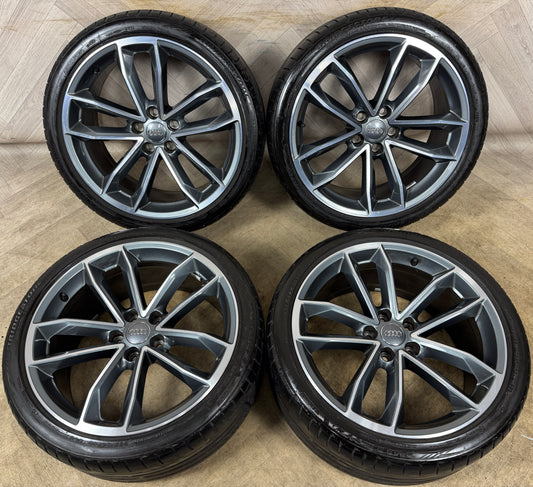 19'' GENUINE AUDI A5 S LINE S5 5 DOUBLE SPOKE ALLOY WHEELS ALLOYS TYRES