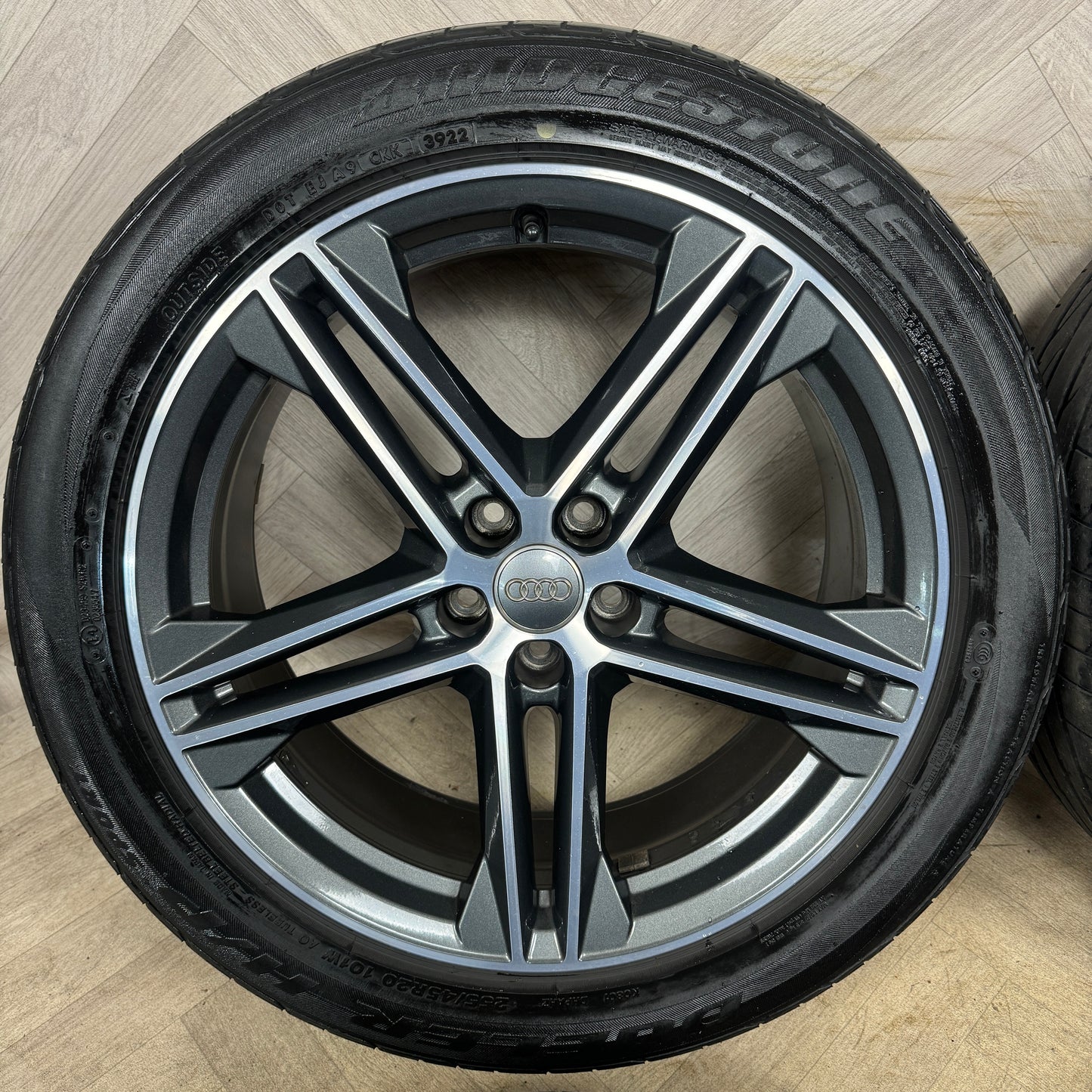 20'' GENUINE AUDI Q5 5 DOUBLE SPOKE GREY SQ5 S LINE ALLOY WHEELS TYRES ALLOYS