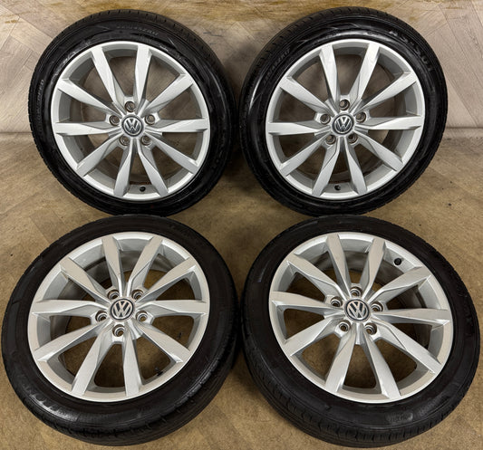 17'' GENUINE VW GOLF GT DIJON MK7 MK8 MK6 ALLOY WHEELS TYRES ALLOYS CADDY 5X112 5G0601025B