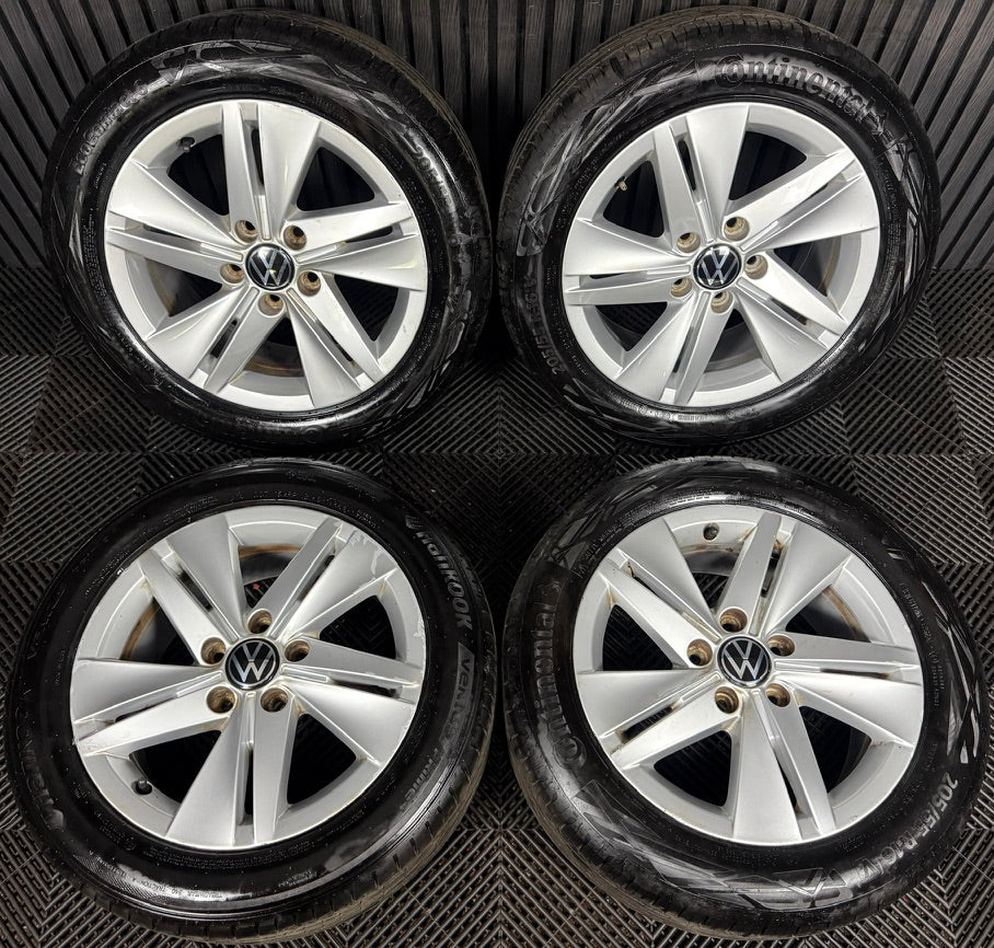 16’’ VW Golf Mk8 Norfolk Mk7 Mk6 Alloy Wheels Tyres 5H0601025 Genuine