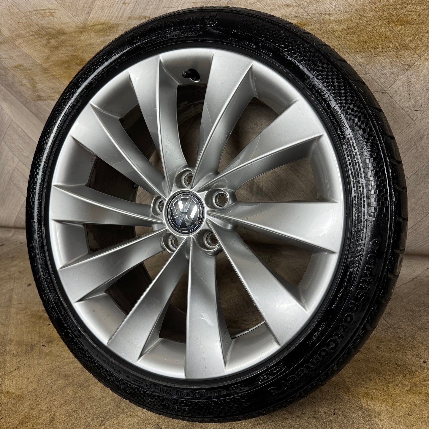 1X 18'' GENUINE VW SCIROCCO PASSAT CC INTERLAGOS TURBINE ALLOY WHEEL TYRE 3C8601025D
