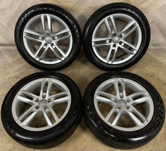 18'' GENUINE AUDI Q3 S LINE 5 DOUBLE SPOKE ALLOY WHEELS TYRES ALLOYS