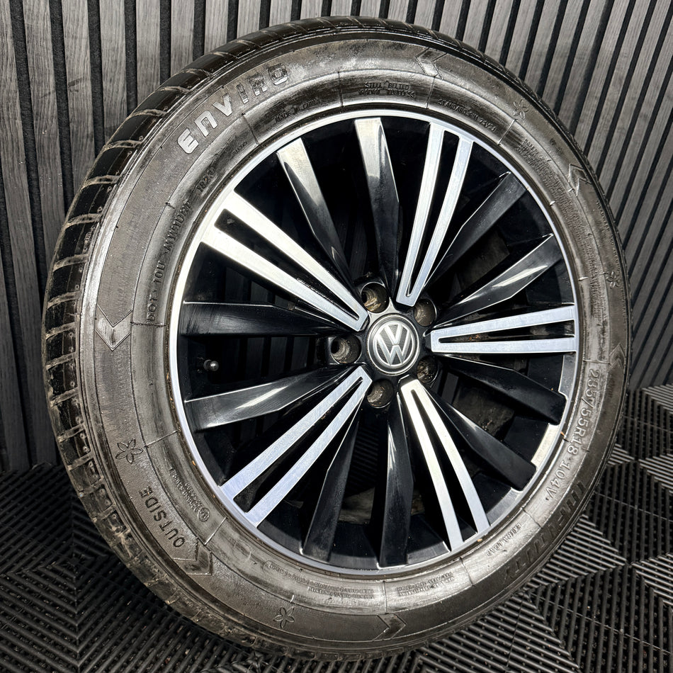 1X 18'' Genuine Vw Tiguan Patagonia Black DC Alloy Tyre Wheel Single 5NA601025AB