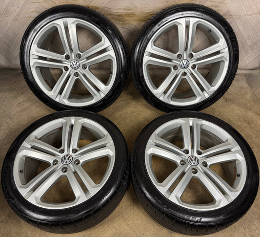 21'' GENUINE VW TOUAREG MALLORY SILVER ALLOY WHEELS ALLOYS TYRES Q7 CAYENNE 5X130 7P6601025AK