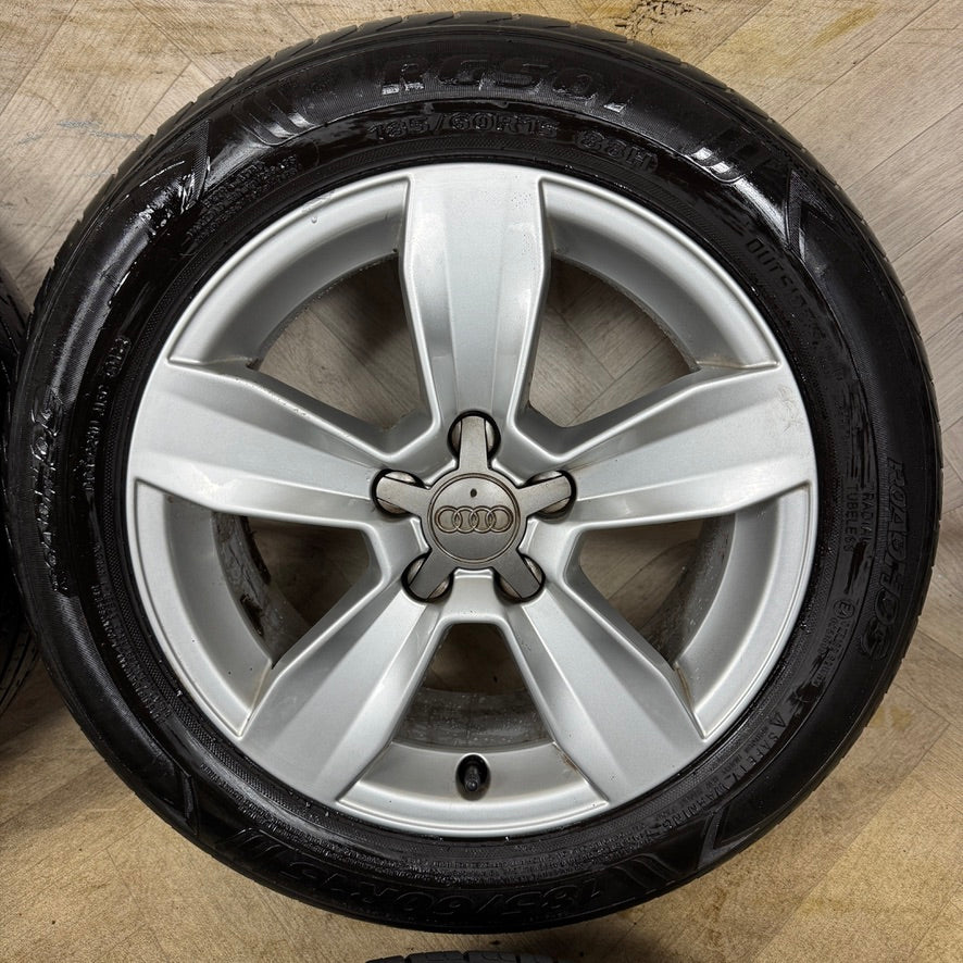 15'' GENUINE AUDI A1 5 SPOKE ALLOY WHEELS ALLOYS TYRES 5X100