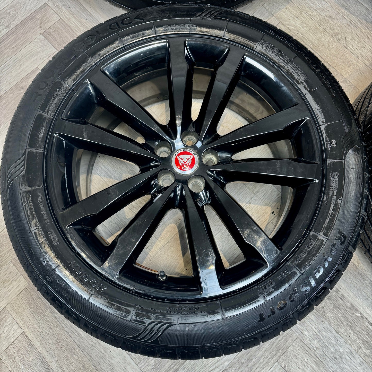 20'' GENUINE JAGUAR F PACE BLACK 5 DOUBLE SPOKE ALLOY WHEELS TYRES