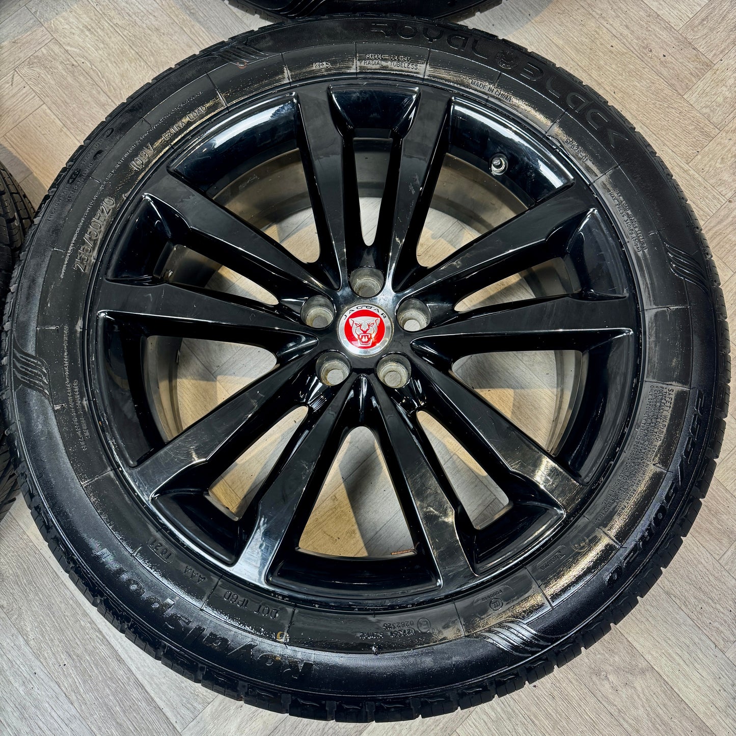 20'' GENUINE JAGUAR F PACE BLACK 5 DOUBLE SPOKE ALLOY WHEELS TYRES