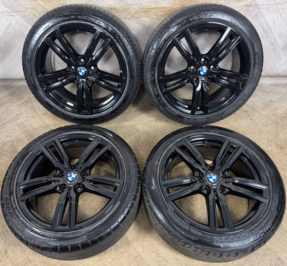 18'' GENUINE BMW 2 SERIES TOURING F45 F46 486 M SPORT BLACK ALLOY WHEELS TYRES ALLOYS 7848602