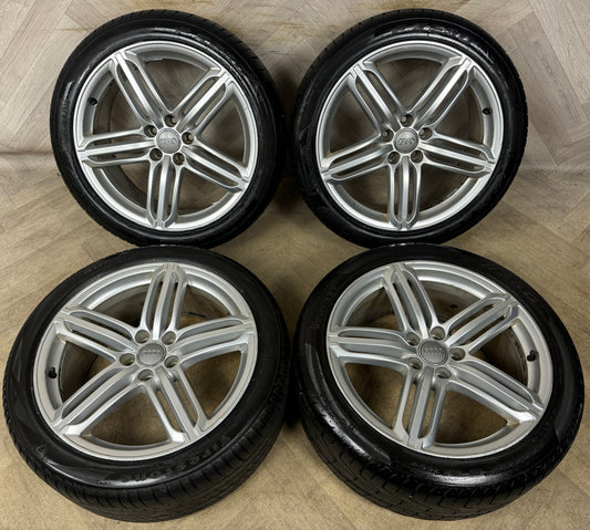 19'' GENUINE AUDI Q3 S LINE 5 TRIPLE SPOKE SEGMENT ALLOY WHEELS TYRES ALLOYS